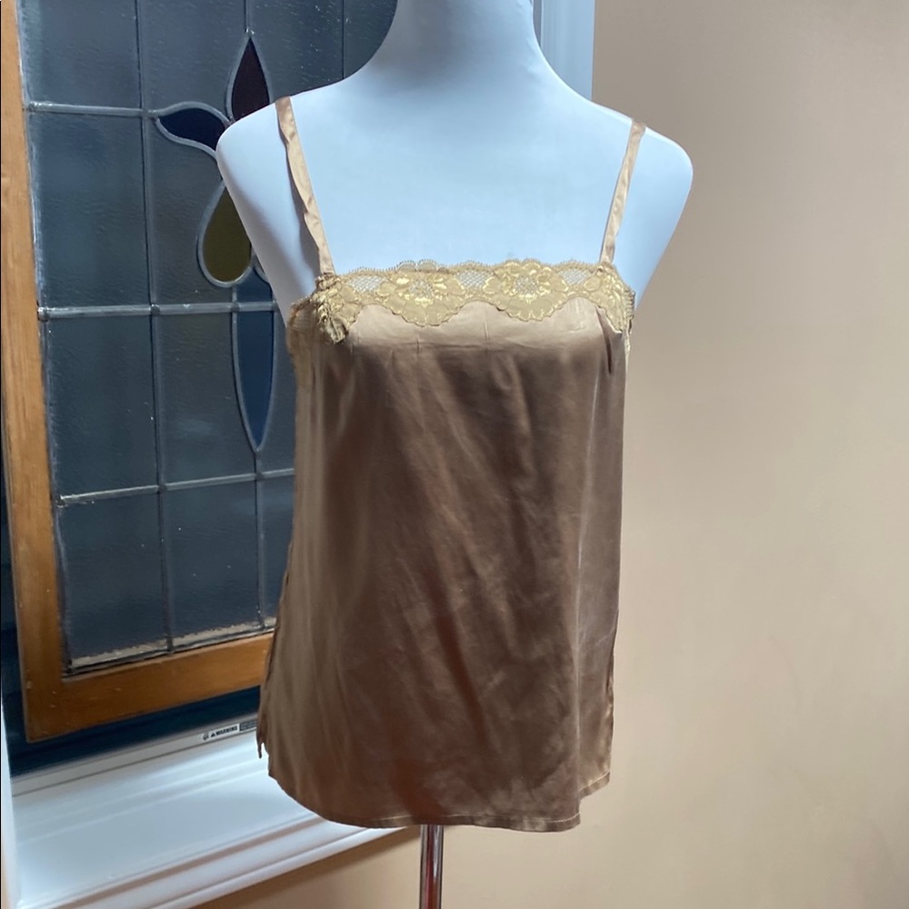 Chico's Gold Relaxed 95% silk Camisole